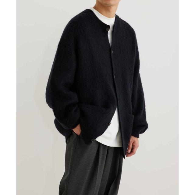 アダムエロペ（ADAM ET ROPE’）/【定番】モヘアミックス オーバーサイズ クルーネックカーディガン / ユニセックス