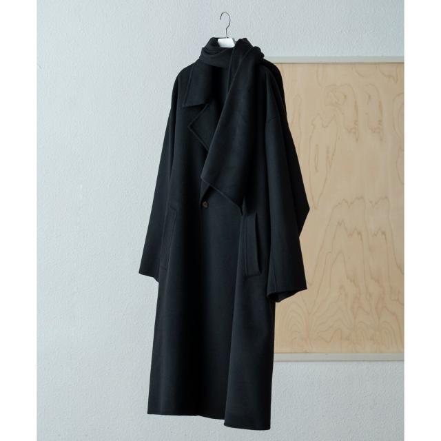 アダムエロペ（ADAM ET ROPE’）/《マフラー付き》メリノウール ダブルフェイス セミダブル オーバー コート / 超軽量 / ユニセッ