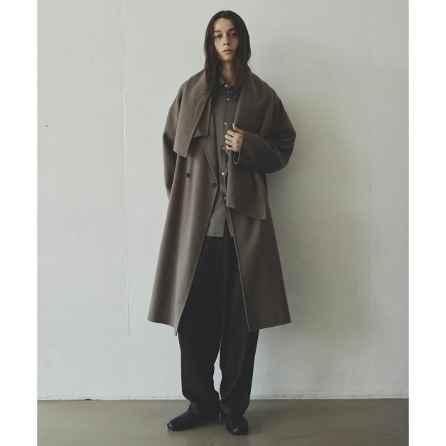 アダムエロペ（ADAM ET ROPE’）/《マフラー付き》メリノウール ダブルフェイス セミダブル オーバー コート / 超軽量 / ユニセッ