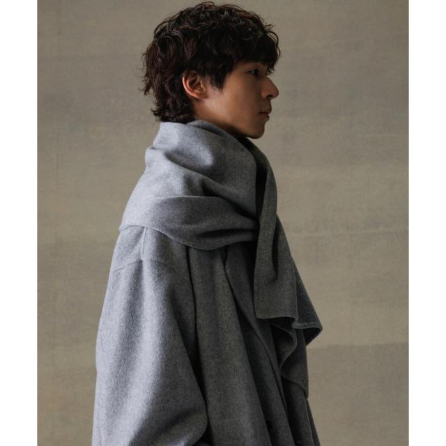 アダムエロペ（ADAM ET ROPE’）/《マフラー付き》メリノウール ダブルフェイス セミダブル オーバー コート / 超軽量 / ユニセッ