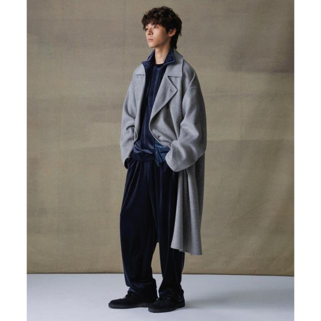 アダムエロペ（ADAM ET ROPE’）/《マフラー付き》メリノウール ダブルフェイス セミダブル オーバー コート / 超軽量 / ユニセッ