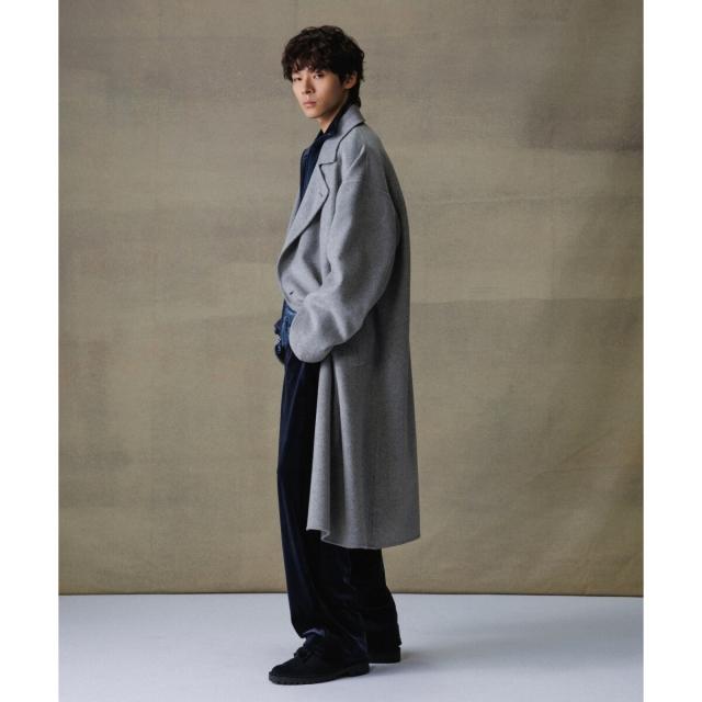 アダムエロペ（ADAM ET ROPE’）/《マフラー付き》メリノウール ダブルフェイス セミダブル オーバー コート / 超軽量 / ユニセッ