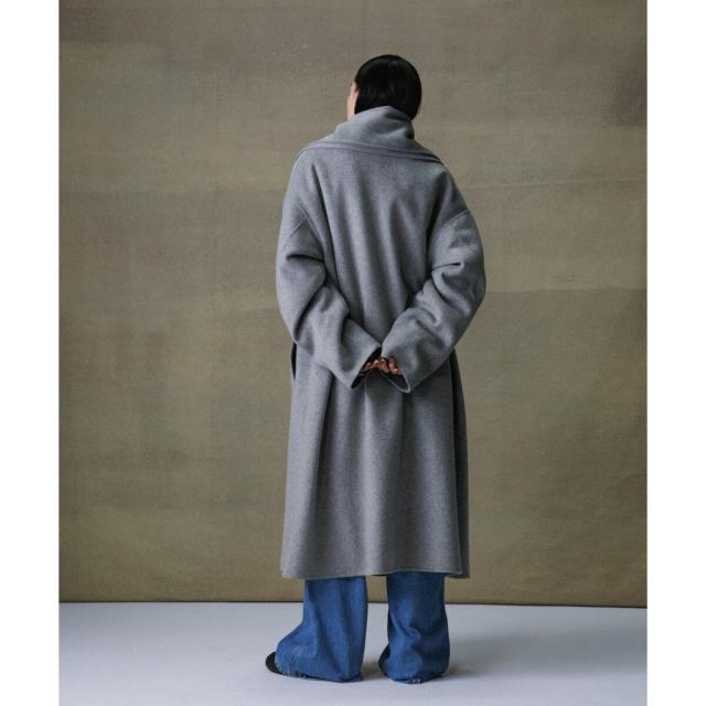 アダムエロペ（ADAM ET ROPE’）/《マフラー付き》メリノウール ダブルフェイス セミダブル オーバー コート / 超軽量 / ユニセッ