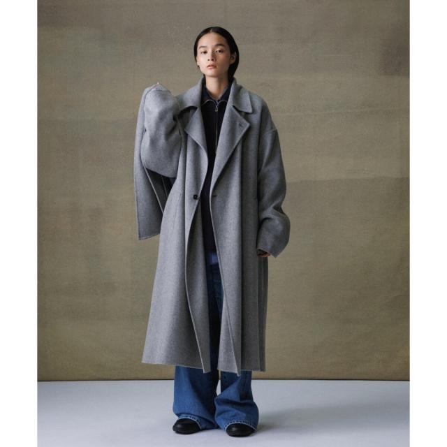アダムエロペ（ADAM ET ROPE’）/《マフラー付き》メリノウール ダブルフェイス セミダブル オーバー コート / 超軽量 / ユニセッ