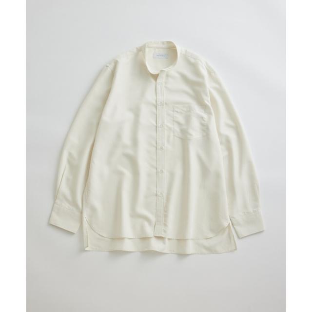 アダムエロペ（ADAM ET ROPE’）/《定番》レーヨンスエード バンドカラーシャツ / ユニセックス