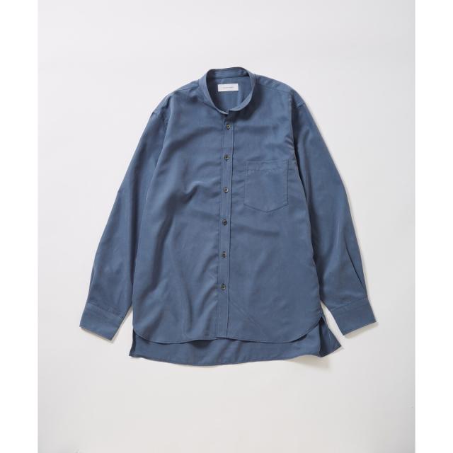 アダムエロペ（ADAM ET ROPE’）/《定番》レーヨンスエード バンドカラーシャツ / ユニセックス