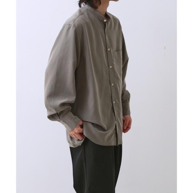 アダムエロペ（ADAM ET ROPE’）/《定番》レーヨンスエード バンドカラーシャツ / ユニセックス