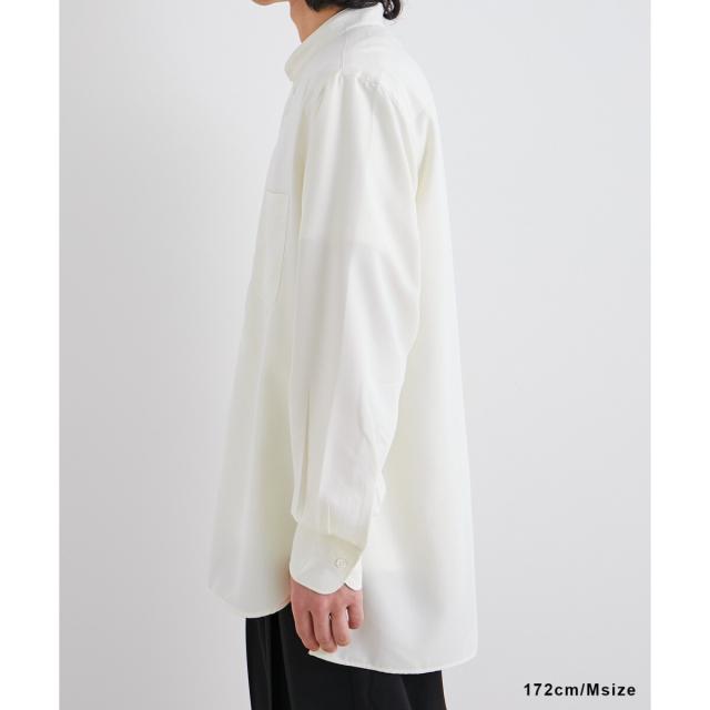 アダムエロペ（ADAM ET ROPE’）/《定番》レーヨンスエード バンドカラーシャツ / ユニセックス