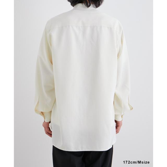 アダムエロペ（ADAM ET ROPE’）/《定番》レーヨンスエード バンドカラーシャツ / ユニセックス