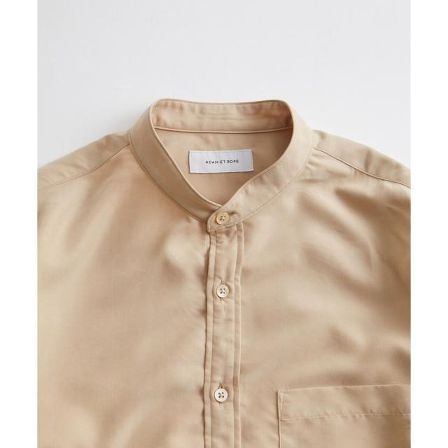 アダムエロペ（ADAM ET ROPE’）/《定番》レーヨンスエード バンドカラーシャツ / ユニセックス