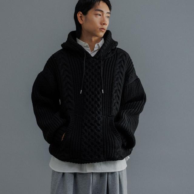 アダムエロペ（ADAM ET ROPE’）/【WEB限定】ボリュームケーブル ニット パーカー / ロングシーズン着用可能 / 超軽量 / ユニの通販は 10,582円