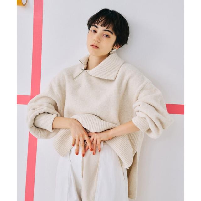 アダムエロペ（ADAM ET ROPE’）/【WEB限定】ジップタートルパフスリーブニットプルオーバーの通販は 9,504円