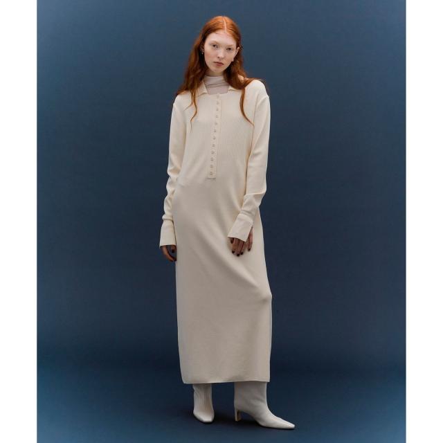 アダムエロペ（ADAM ET ROPE’）/【洗える】ボタンニットポロワンピース