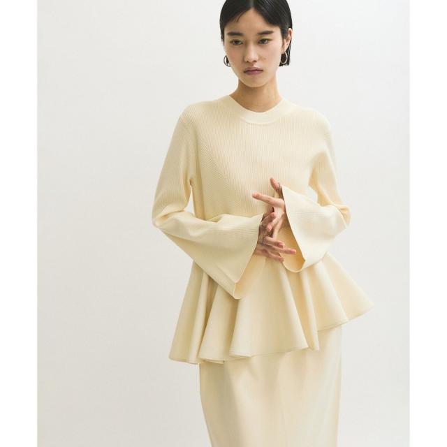 【NEW】アダムエロペ（ADAM ET ROPE’）/【再入荷】・【サステナブル】・【オケージョン】ペプラムコンビニットワンピースの通販は