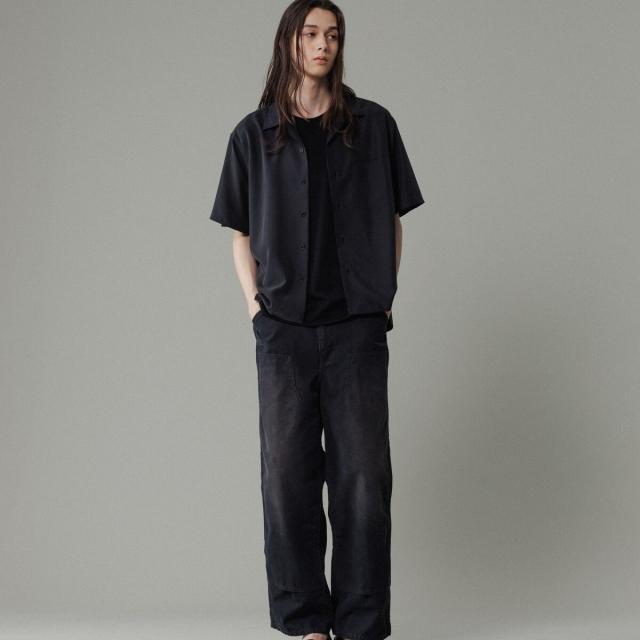 アダムエロペ（ADAM ET ROPE’）/リラックス ドレープ レーヨン オープンカラーシャツ / ロングシーズン着用可能_8