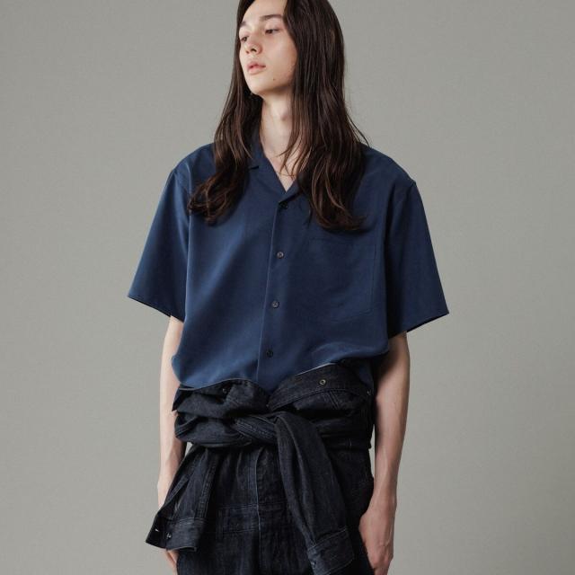 アダムエロペ（ADAM ET ROPE’）/リラックス ドレープ レーヨン オープンカラーシャツ / ロングシーズン着用可能_10