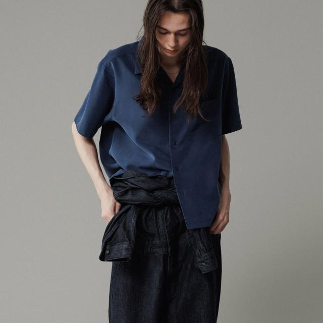 アダムエロペ（ADAM ET ROPE’）/リラックス ドレープ レーヨン オープンカラーシャツ / ロングシーズン着用可能_12