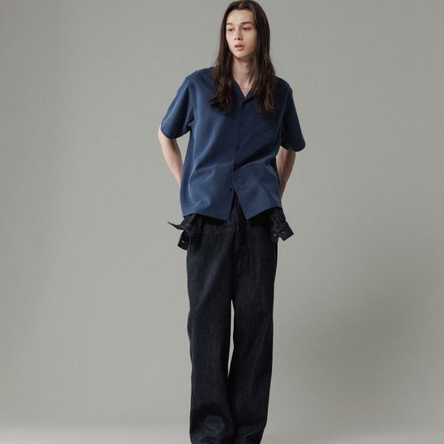 アダムエロペ（ADAM ET ROPE’）/リラックス ドレープ レーヨン オープンカラーシャツ / ロングシーズン着用可能_13