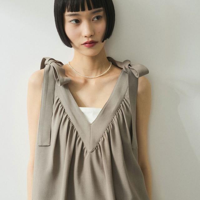 【NEW】アダムエロペ（ADAM ET ROPE’）/【WEB限定】・【オケージョン】ショルダーリボンワンピースの通販は