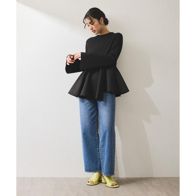 アダムエロペ（ADAM ET ROPE’）/【再入荷】・【サステナブル】ペプラムコンビニットプルオーバー_4