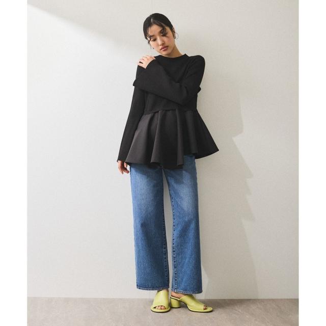 アダムエロペ（ADAM ET ROPE’）/【再入荷】・【サステナブル】ペプラムコンビニットプルオーバー_5