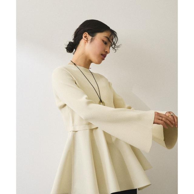 アダムエロペ（ADAM ET ROPE’）/【再入荷】・【サステナブル】ペプラムコンビニットプルオーバー_6