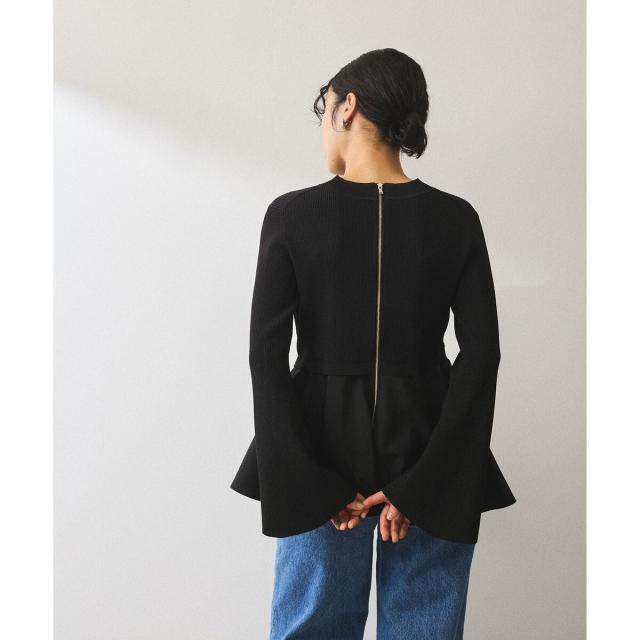 アダムエロペ（ADAM ET ROPE’）/【再入荷】・【サステナブル】ペプラムコンビニットプルオーバー_11