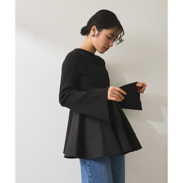 アダムエロペ（ADAM ET ROPE’）/【再入荷】・【サステナブル】ペプラムコンビニットプルオーバー_12
