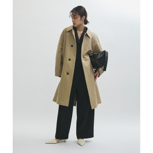 ステンカラーコート 「サステナブル」コットンダブルクロスバルマ