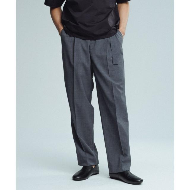 アダムエロペ（ADAM ET ROPE’）/サマーウーステッド ベルテッド ワイド イージーパンツ/ セットアップ可能