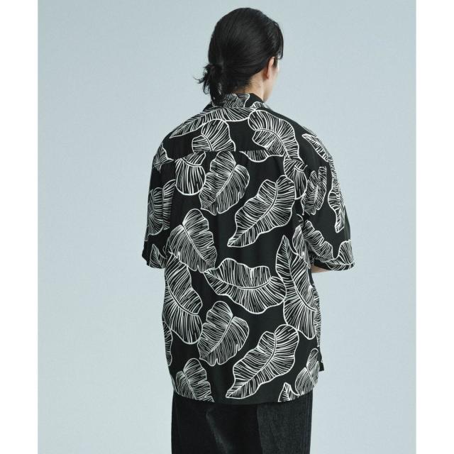 アダムエロペ（ADAM ET ROPE’）/《BLACK&WHITE》ボックスシルエット アロハ シャツ