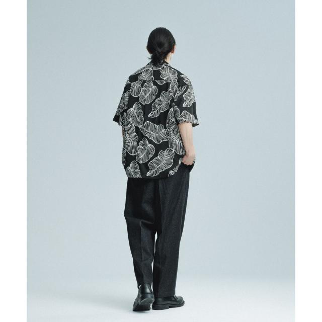 アダムエロペ（ADAM ET ROPE’）/《BLACK&WHITE》ボックスシルエット アロハ シャツ