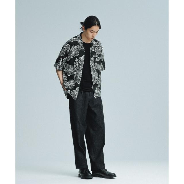 アダムエロペ（ADAM ET ROPE’）/《BLACK&WHITE》ボックスシルエット アロハ シャツ