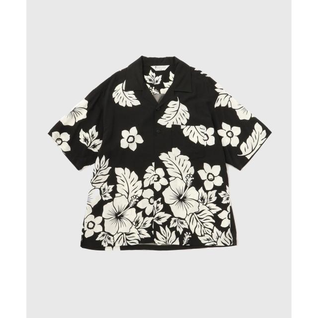 アダムエロペ（ADAM ET ROPE’）/《BLACK&WHITE》ボックスシルエット アロハ シャツ