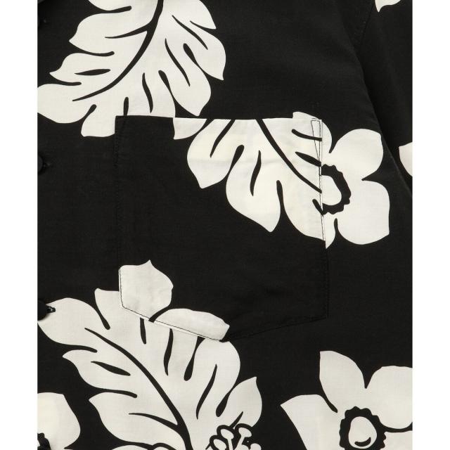 アダムエロペ（ADAM ET ROPE’）/《BLACK&WHITE》ボックスシルエット アロハ シャツ