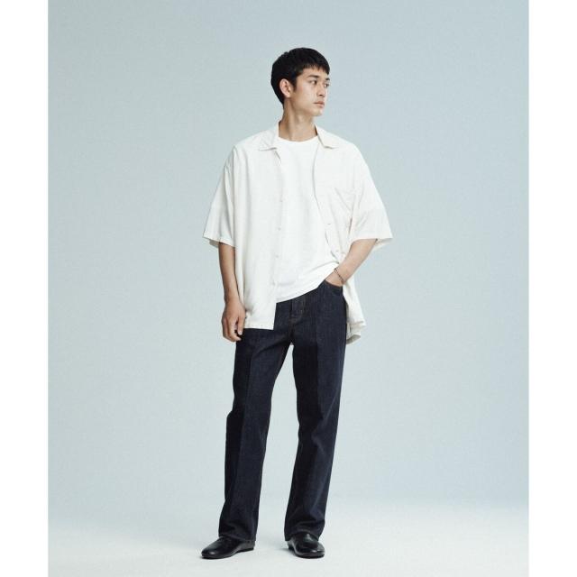 アダムエロペ（ADAM ET ROPE'）/《BLACK/WHITE》プレーンカラー アロハ