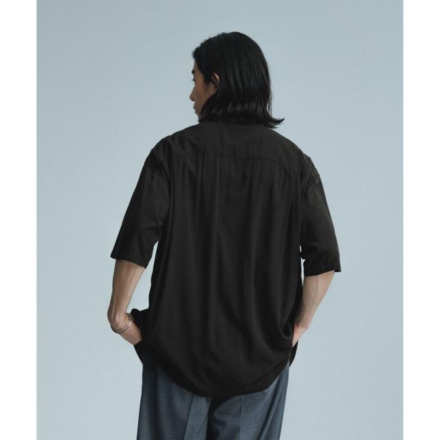 アダムエロペ（ADAM ET ROPE’）/《BLACK/WHITE》プレーンカラー アロハシャツ