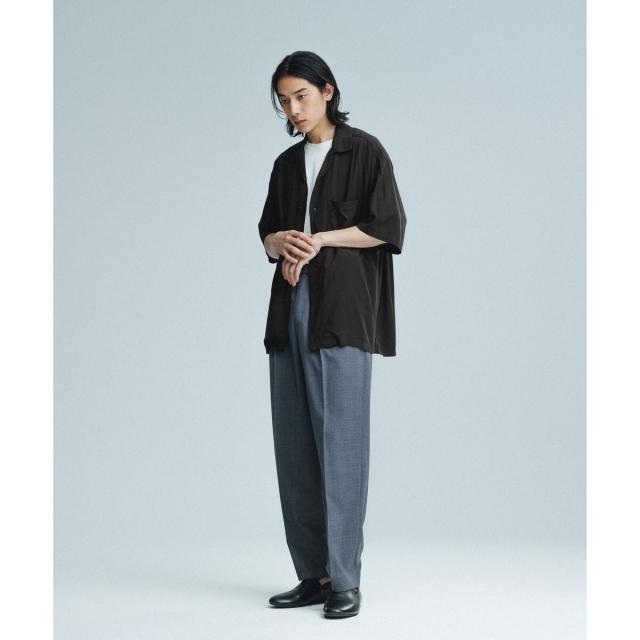 アダムエロペ（ADAM ET ROPE’）/《BLACK/WHITE》プレーンカラー アロハシャツ