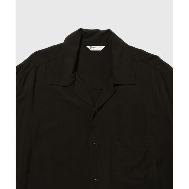 アダムエロペ（ADAM ET ROPE’）/《BLACK/WHITE》プレーンカラー アロハシャツ