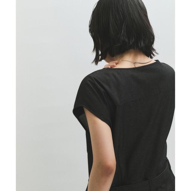 ADAM ET ROPE ノーカラースリーブオールインワン ADAM ET ROPÉ FEMME(アダム エ ロペ ファム) / ノーカラー