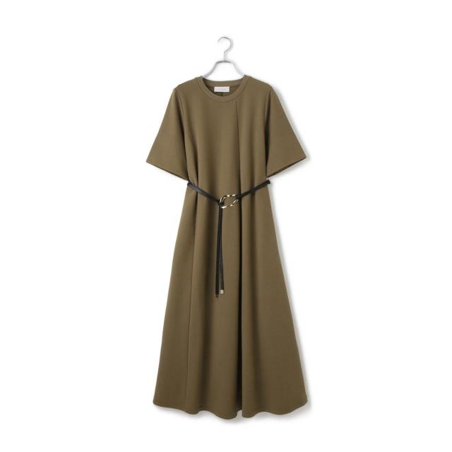 アダムエロぺ (逸品・サステナブル)バックベルテッドワンピース 逸品