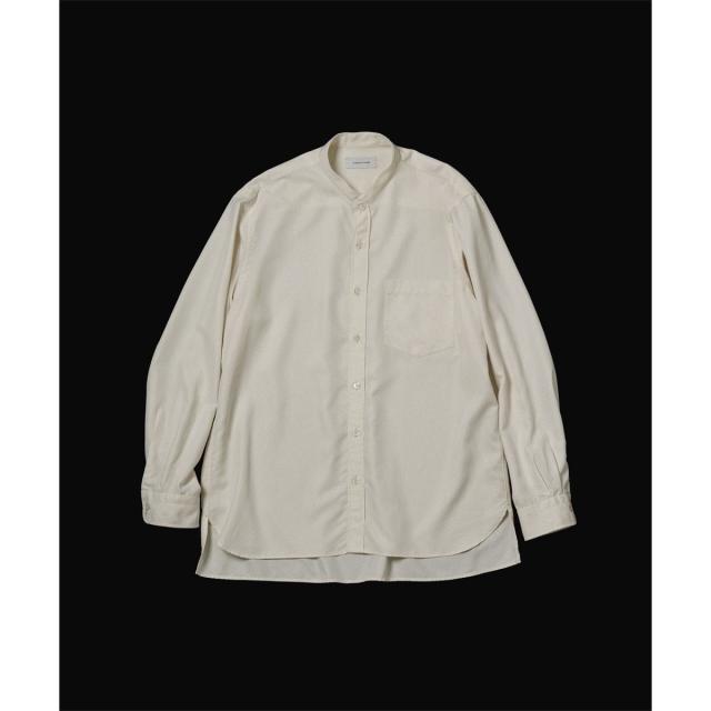 アダムエロペ（ADAM ET ROPE’）/スエードタッチ レーヨン バンドカラーシャツ