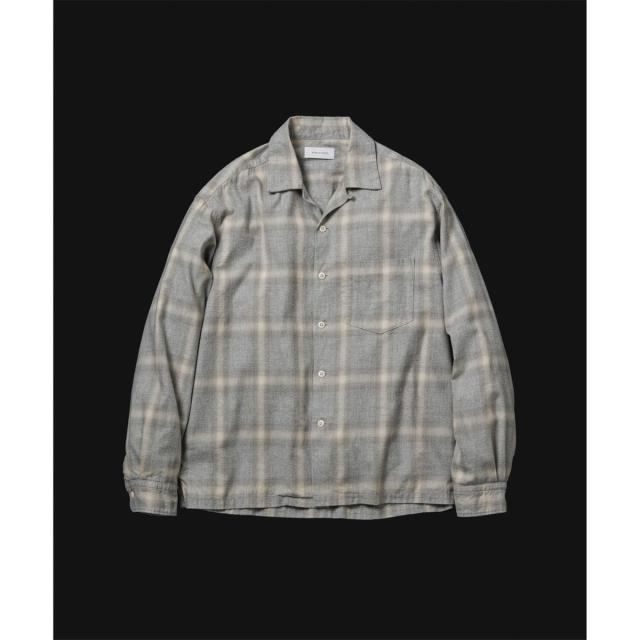 アダムエロペ（ADAM ET ROPE’）/オンブレチェック オープンカラーシャツ