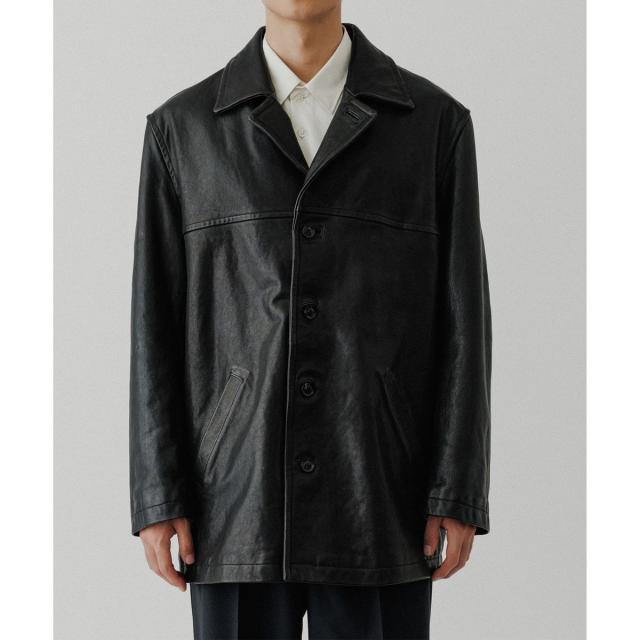 アダムエロペ（ADAM ET ROPE'）/ウォッシュド ラムレザー カーコートの