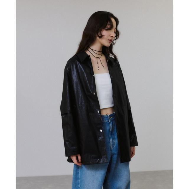 アダムエロペ（ADAM ET ROPE’）/2WAYスリーブコーティングシャツブルゾン