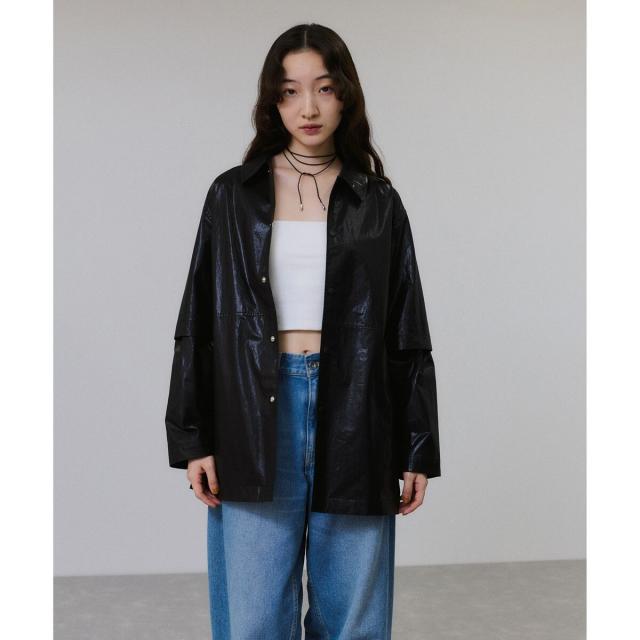 アダムエロペ（ADAM ET ROPE’）/2WAYスリーブコーティングシャツブルゾン