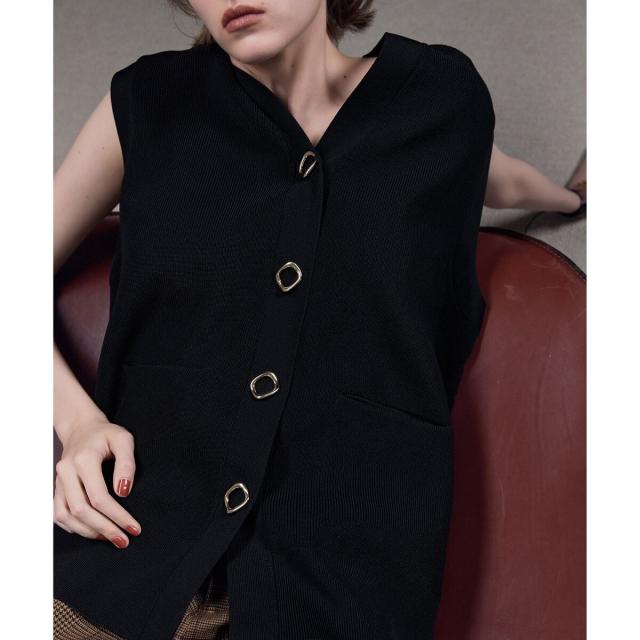 アダムエロペ（ADAM ET ROPE’）/【サステナブル】ミドルニットジレ