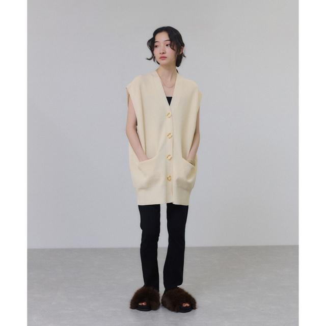 アダムエロペ（ADAM ET ROPE’）/【サステナブル】ミドルニットジレ_5