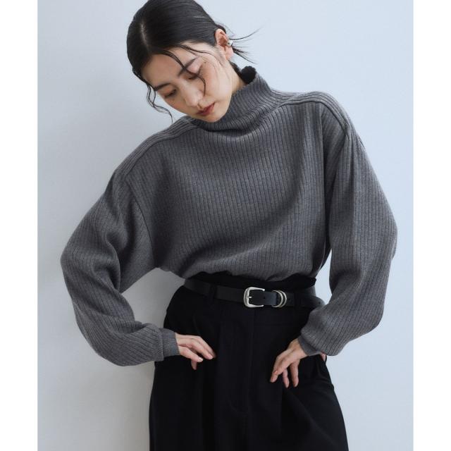 アダムエロペ（ADAM ET ROPE’）/【WEB限定】・【定番人気】WOOL混リブタートルニット