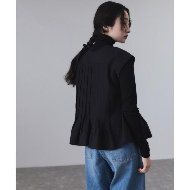 【未使用】ADAM ET ROPE' タックフレアジレブラウス ADAM ET ROPE' ブラウス シャツ 「サステナブル」タックフレア